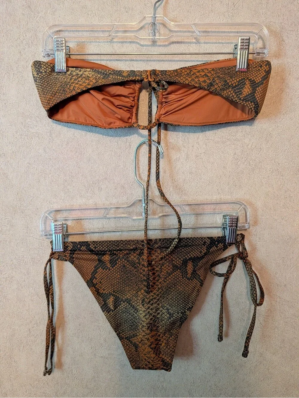 SKIMS Signature snakeskin tie halter bikini sz M